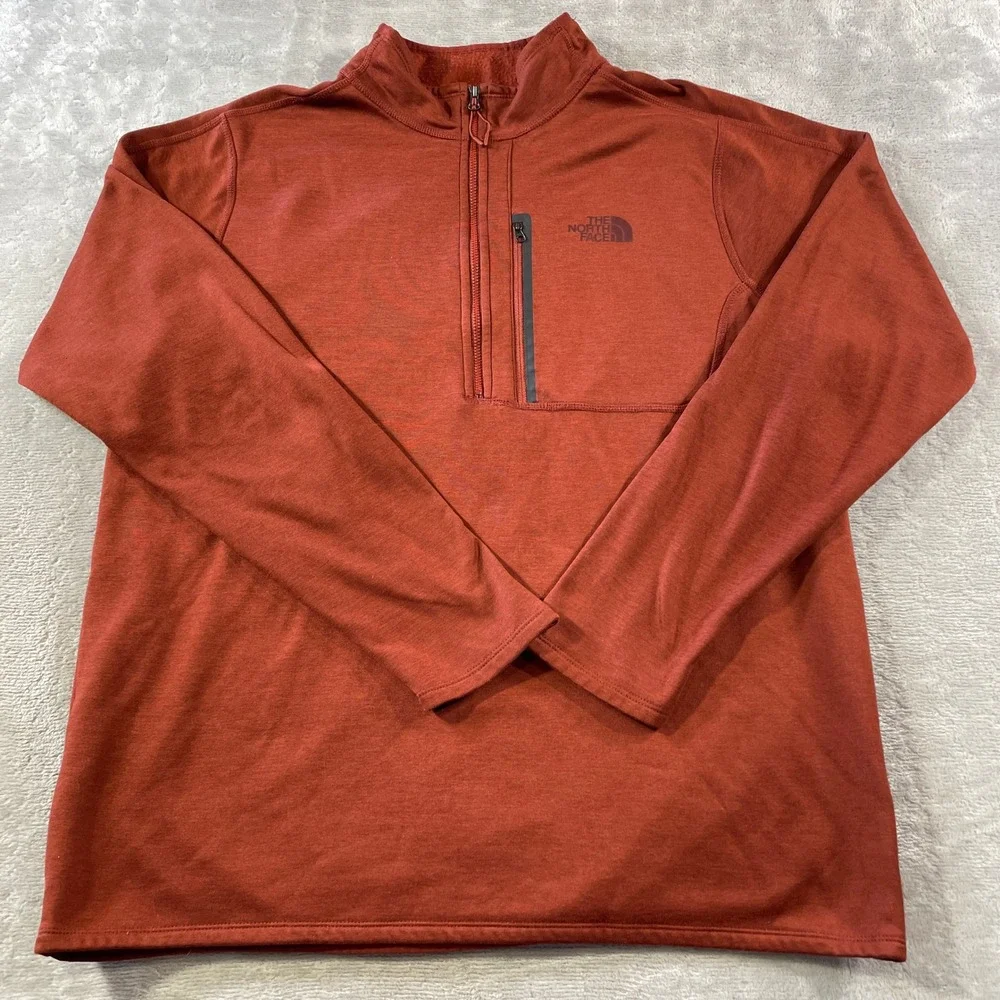The North Face Canyonlands 1/4 Zip Pullover Mens XL Rust Orange School Fall